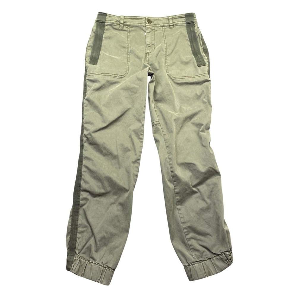 Anthropologie Pilcro Olive Green Utility Cargo Jogger Pants Size 4 Tencel Blend